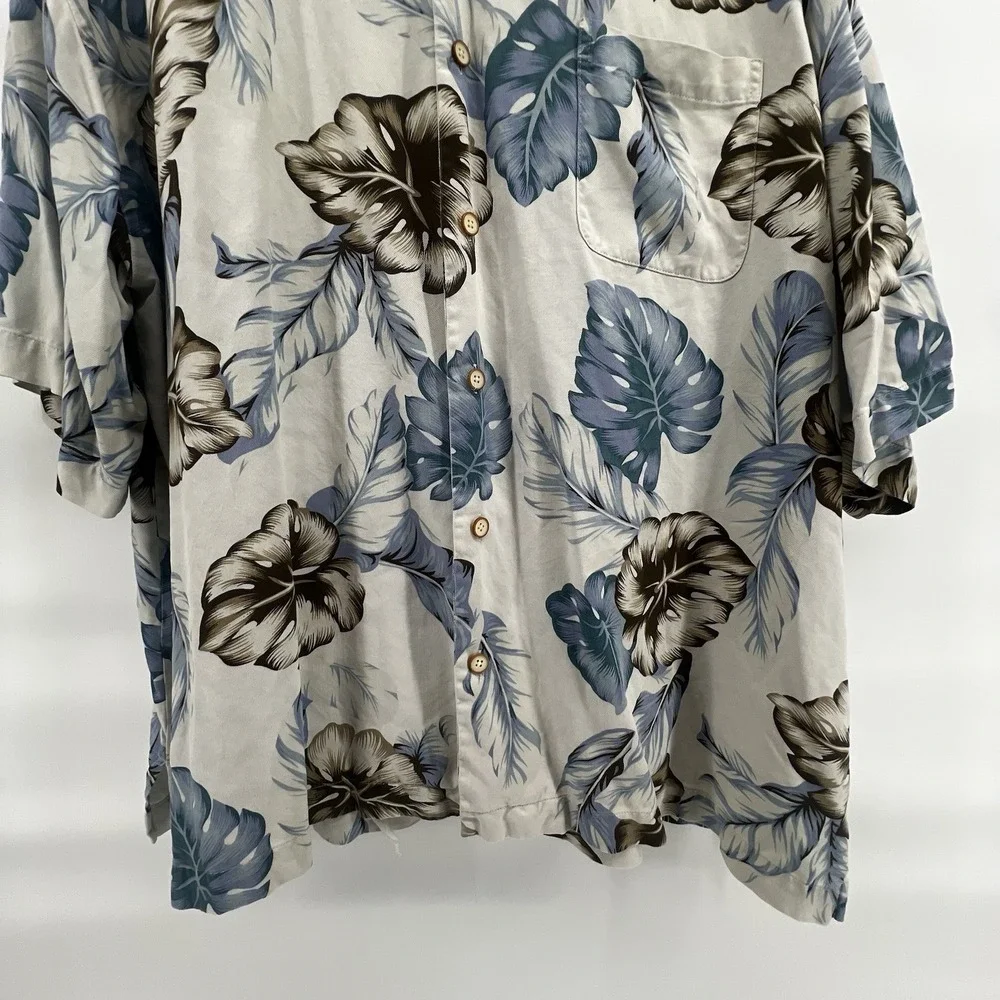 Pusser's West Indies Shirt Men XXL 100% Silk‎ Hawaiian Floral Short Sleeves - Picture 10 of 14